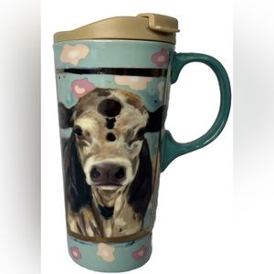 Ceramic Coffee Tea Travel Mug Cow Cup & Decorative Box 17oz Cypress Refresh